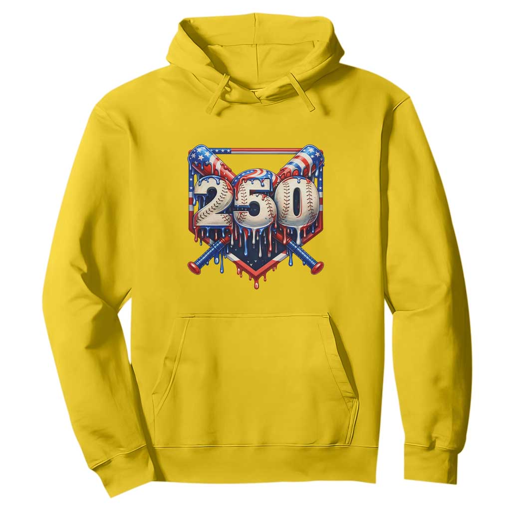 Patriotic Baseball Drip Hoodie USA 250th Anniversary Gift TS12 Daisy Print Your Wear