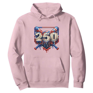 Patriotic Baseball Drip Hoodie USA 250th Anniversary Gift TS12 Light Pink Print Your Wear