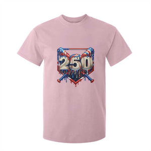 Patriotic Baseball Drip T Shirt For Kid USA 250th Anniversary Gift TS12 Light Pink Print Your Wear