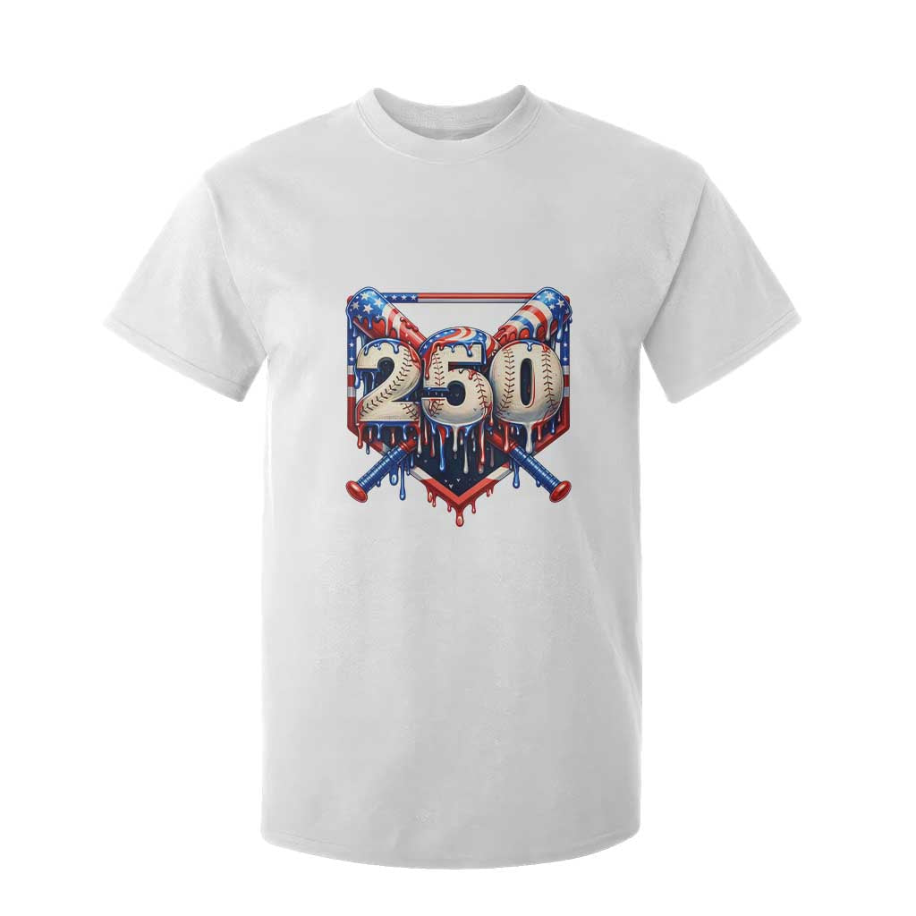 Patriotic Baseball Drip T Shirt For Kid USA 250th Anniversary Gift TS12 White Print Your Wear