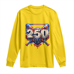 Patriotic Baseball Drip Long Sleeve Shirt USA 250th Anniversary Gift TS12 Daisy Print Your Wear