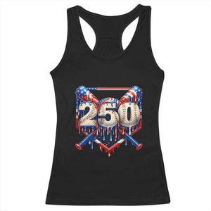 Patriotic Baseball Drip Racerback Tank Top USA 250th Anniversary Gift TS12 Black Print Your Wear