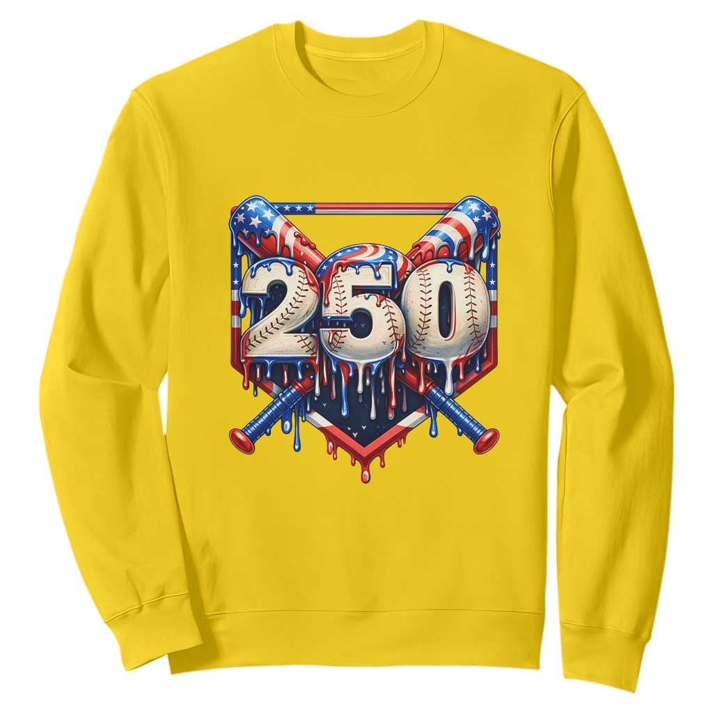 Patriotic Baseball Drip Sweatshirt USA 250th Anniversary Gift TS12 Daisy Print Your Wear