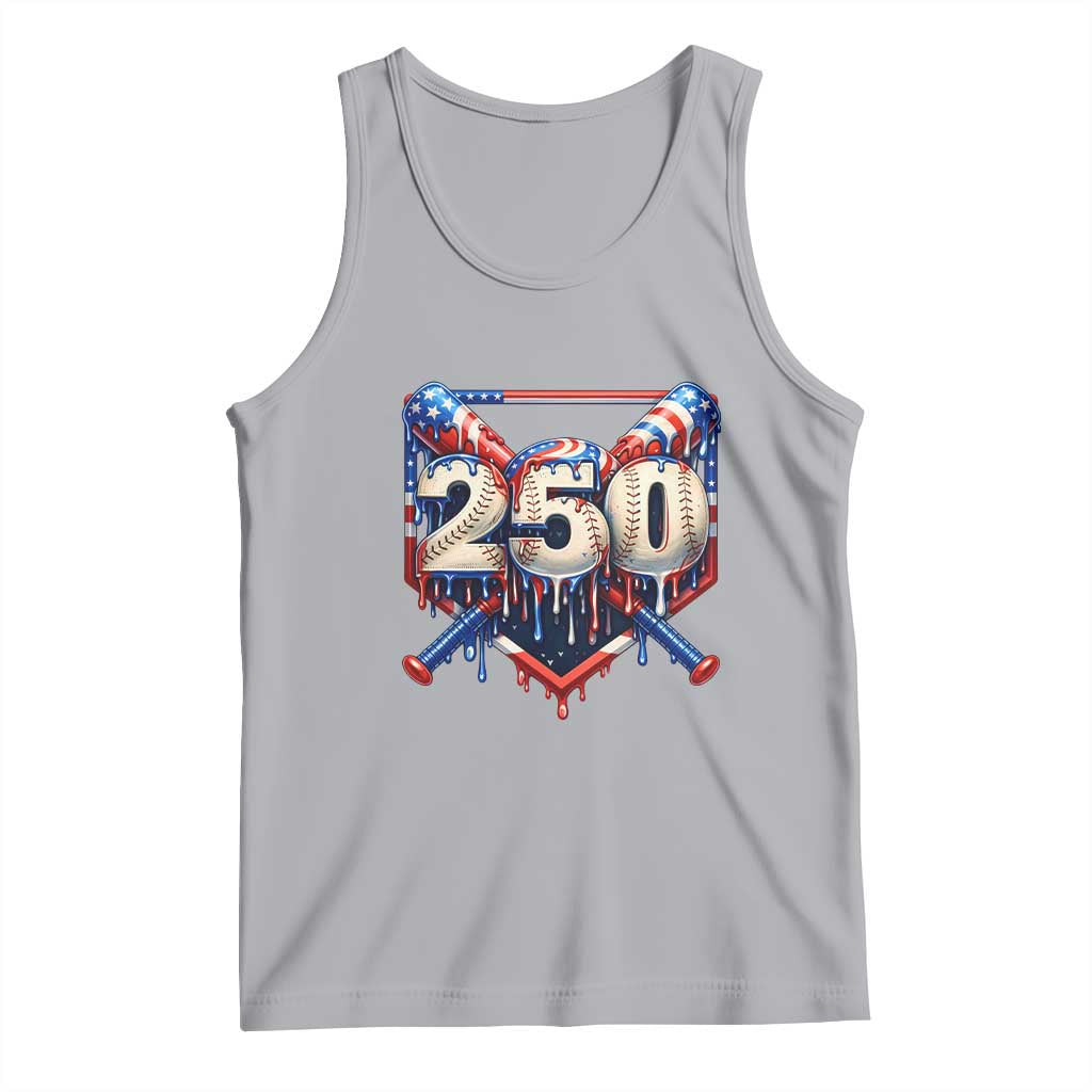 Patriotic Baseball Drip Tank Top USA 250th Anniversary Gift TS12 Athletic Heather Print Your Wear