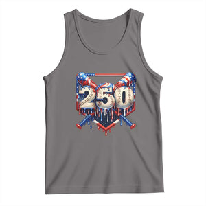 Patriotic Baseball Drip Tank Top USA 250th Anniversary Gift TS12 Deep Heather Print Your Wear