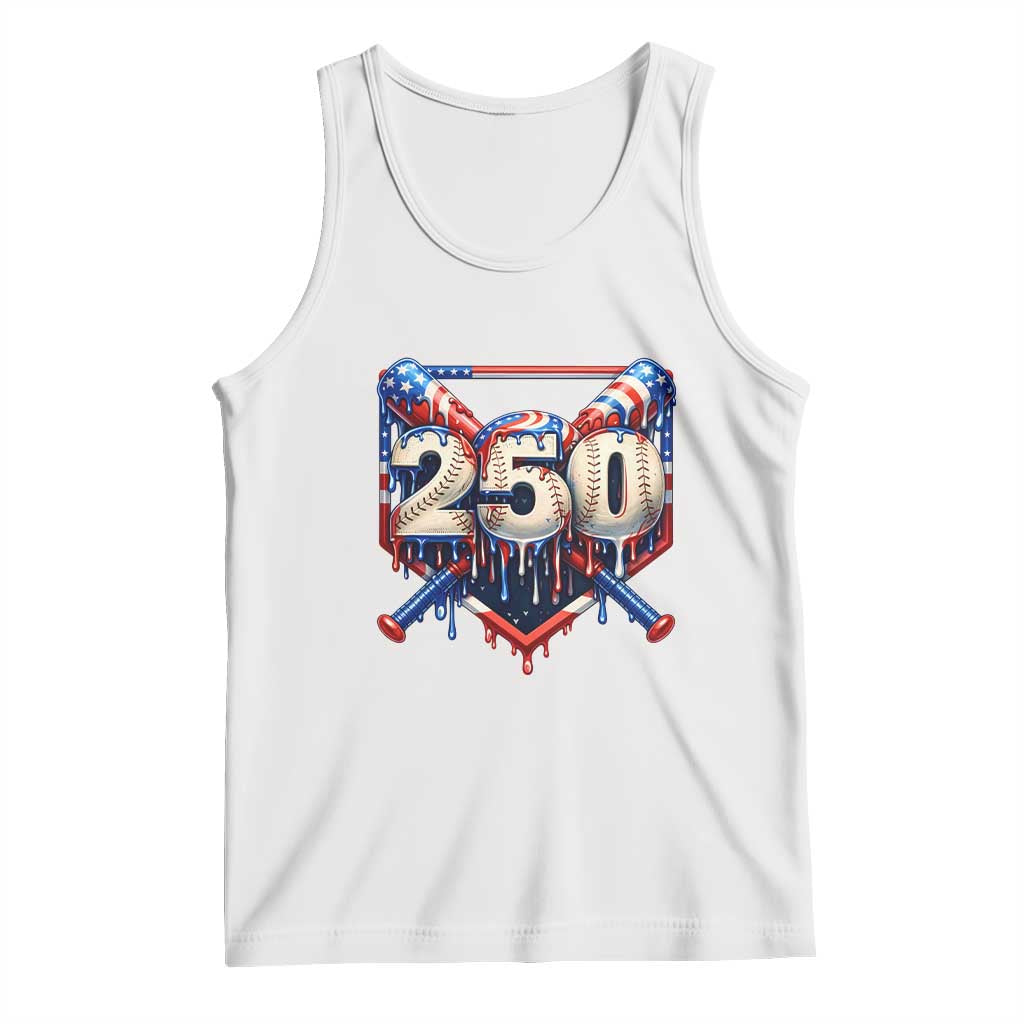 Patriotic Baseball Drip Tank Top USA 250th Anniversary Gift TS12 White Print Your Wear