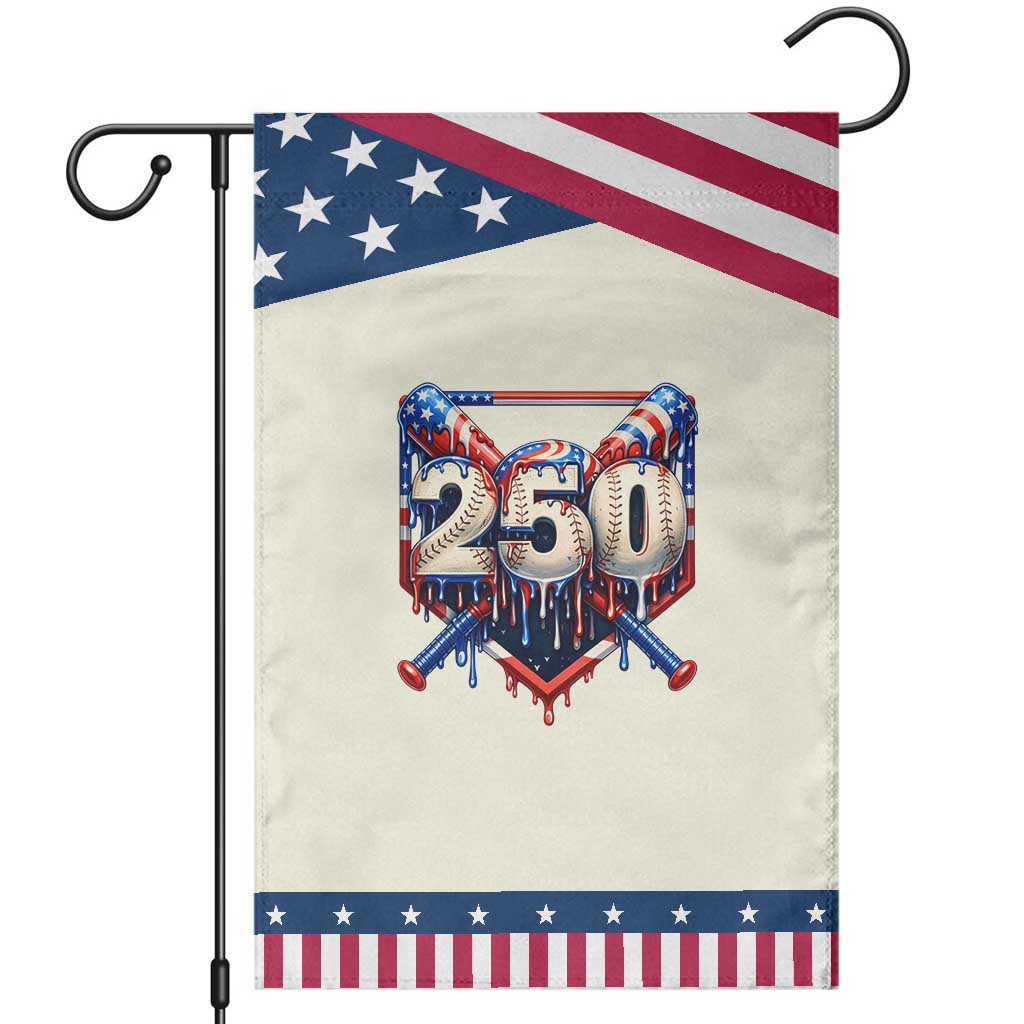 Baseball Drip Graphic Patriotic Garden Flag USA 250th Anniversary Gift TS12 Modern Beige Blue Print Your Wear