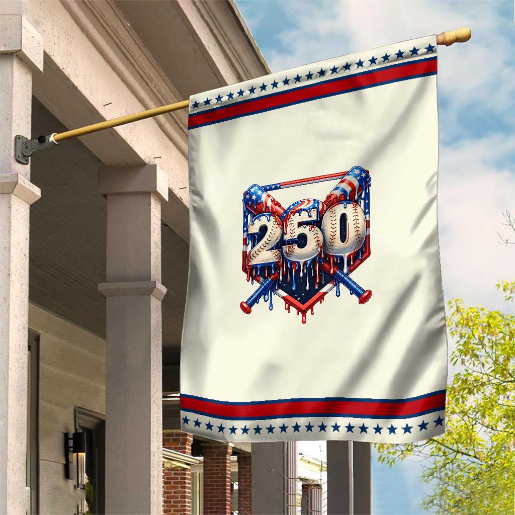 Baseball Drip Graphic Patriotic Garden Flag USA 250th Anniversary Gift TS12 Modern Beige Red Print Your Wear