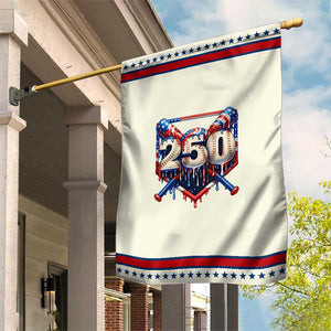 Baseball Drip Graphic Patriotic Garden Flag USA 250th Anniversary Gift TS12 Modern Beige Red Print Your Wear