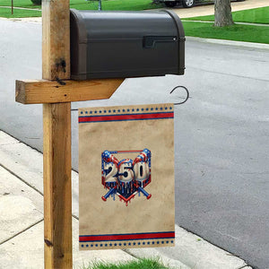 Baseball Drip Graphic Patriotic Garden Flag USA 250th Anniversary Gift TS12 Vintage Rustic Tan Red Print Your Wear