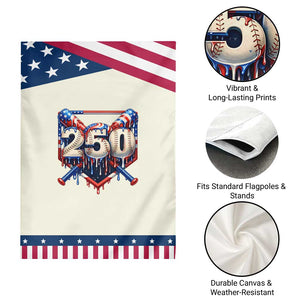 Baseball Drip Graphic Patriotic Garden Flag USA 250th Anniversary Gift TS12 Print Your Wear