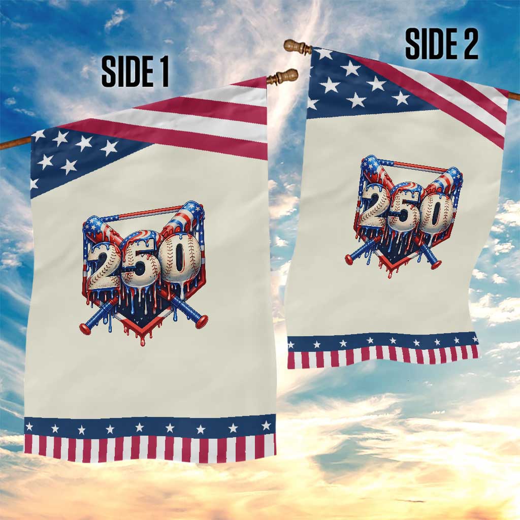 Baseball Drip Graphic Patriotic Garden Flag USA 250th Anniversary Gift TS12 Print Your Wear