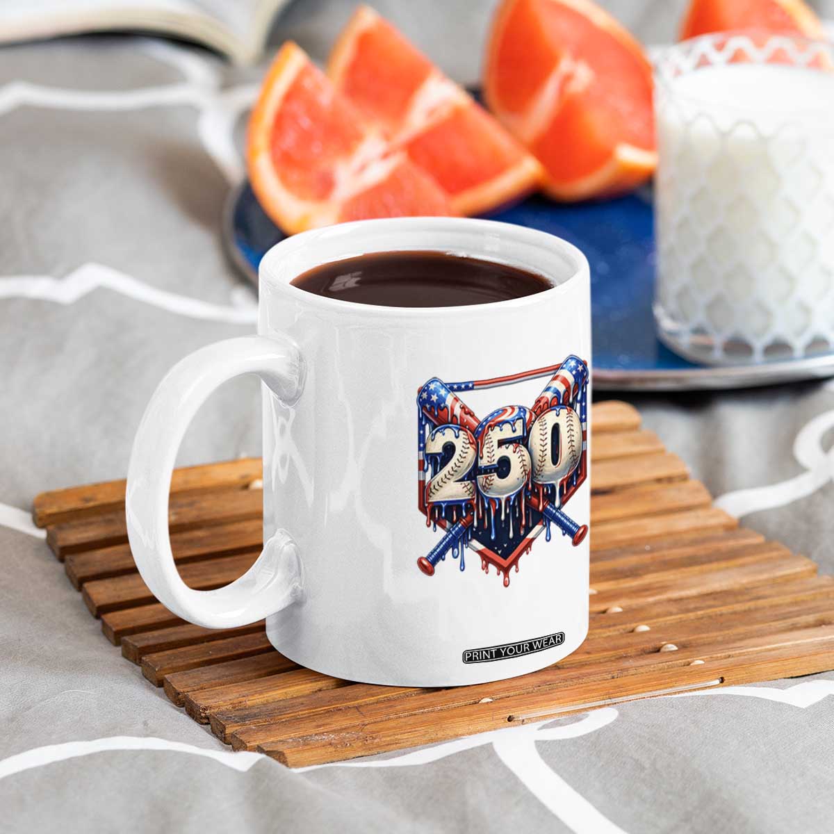 Patriotic Baseball Drip Coffee Mug USA 250th Anniversary Gift TS12 Print Your Wear