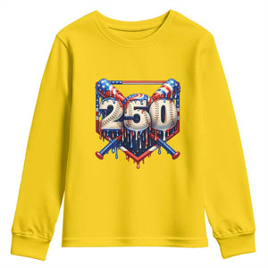 Patriotic Baseball Drip Youth Sweatshirt USA 250th Anniversary Gift TS12 Daisy Print Your Wear