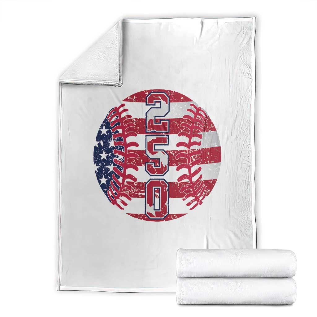 USA 250th Anniversary Baseball Throw Blanket Patriotic Athlete Gift TS12 White Print Your Wear