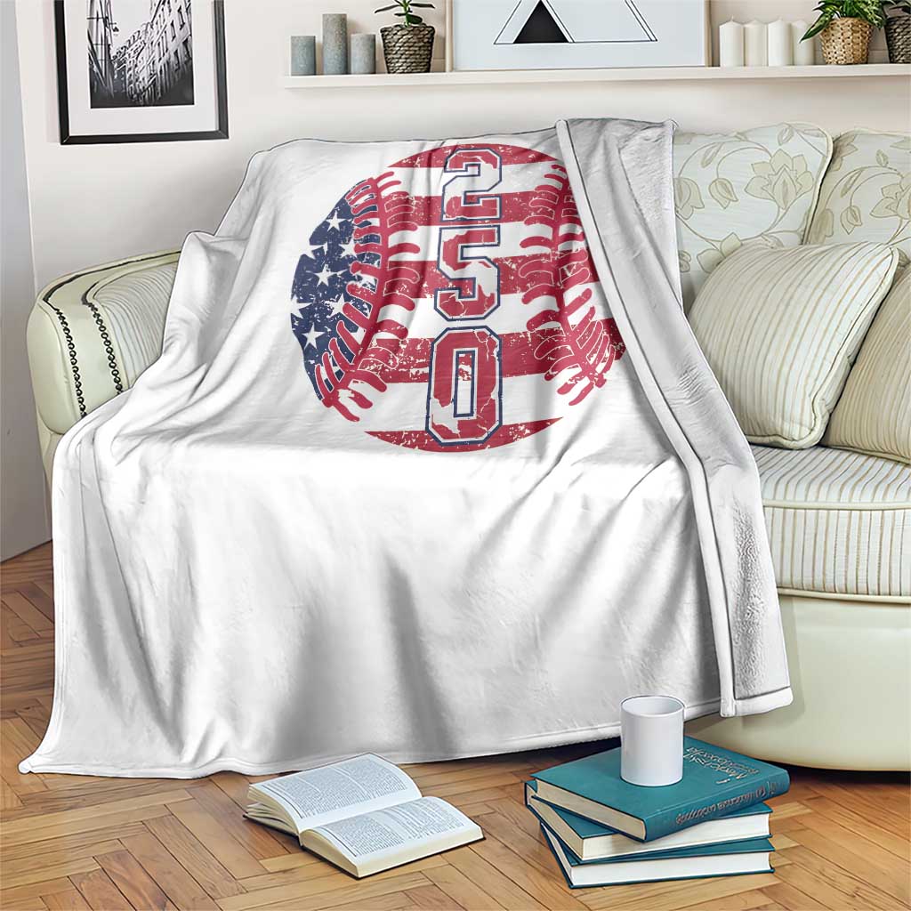USA 250th Anniversary Baseball Throw Blanket Patriotic Athlete Gift TS12 Print Your Wear