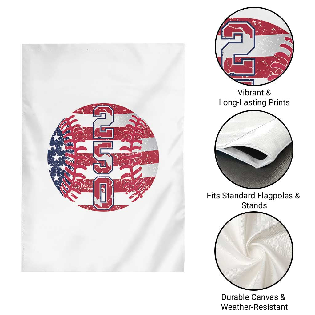 USA 250th Anniversary Baseball Garden Flag Patriotic Athlete Gift TS12 Print Your Wear