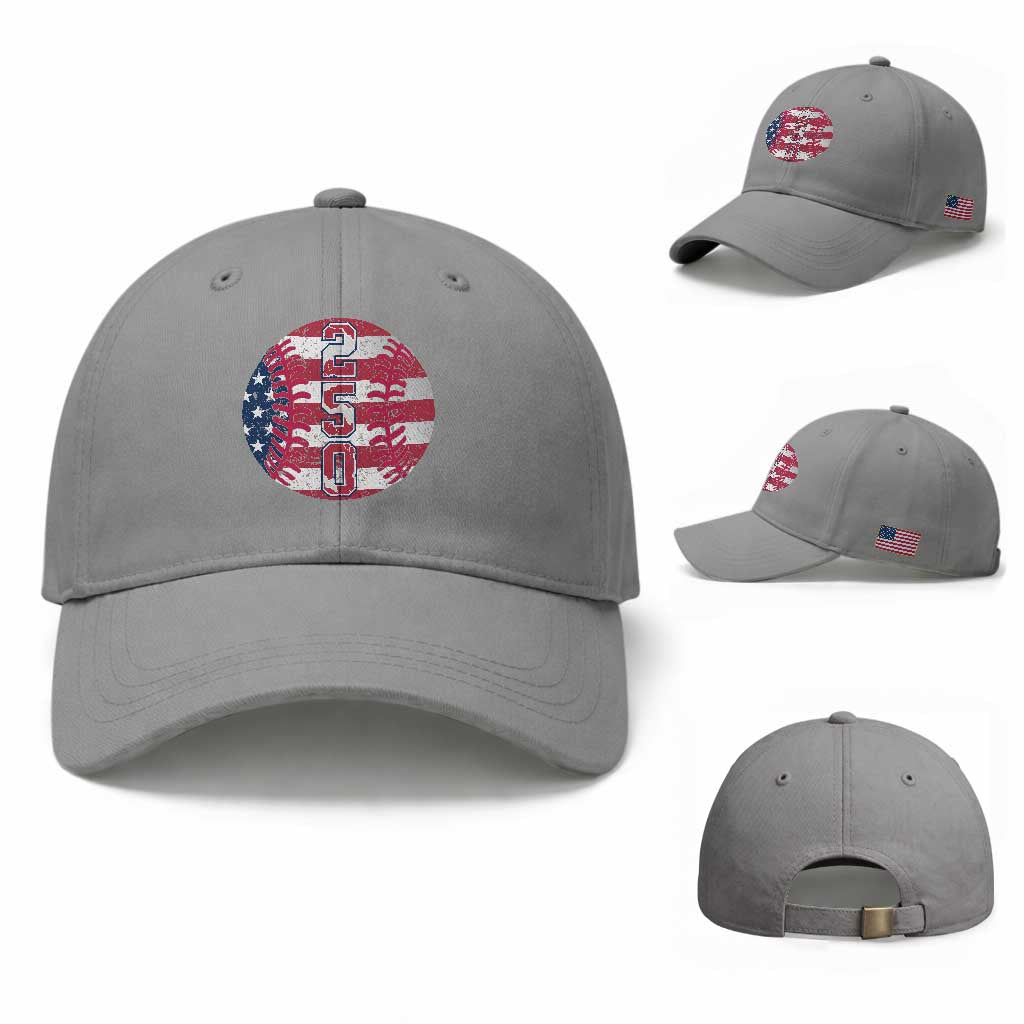 USA 250th Anniversary Baseball Baseball Cap Patriotic Athlete Gift TS12 Baseball Cap Universal Fit Sport Gray Print Your Wear