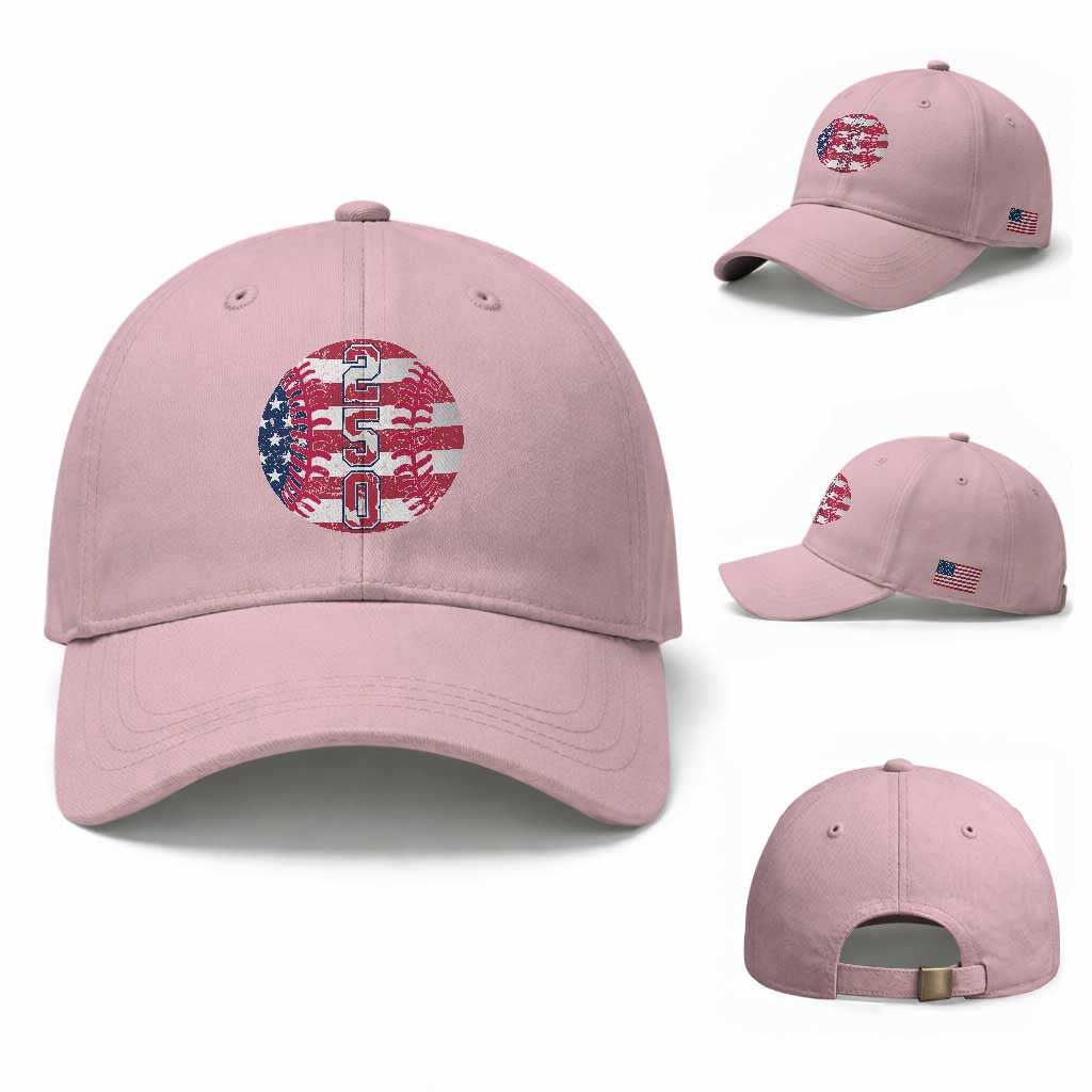 USA 250th Anniversary Baseball Baseball Cap Patriotic Athlete Gift TS12 Baseball Cap Universal Fit Light Pink Print Your Wear