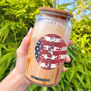 USA 250th Anniversary Baseball Glass Can Patriotic Athlete Gift TS12 White Print Your Wear