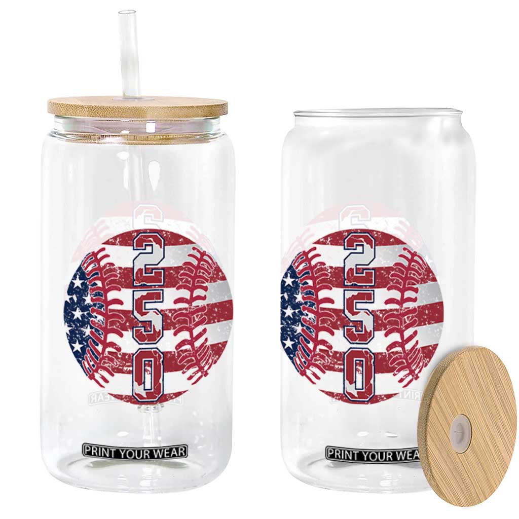 USA 250th Anniversary Baseball Glass Can Patriotic Athlete Gift TS12 Print Your Wear