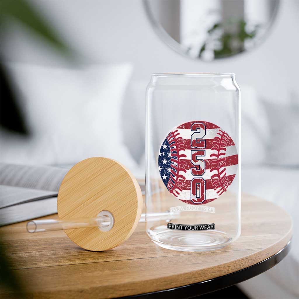 USA 250th Anniversary Baseball Glass Can Patriotic Athlete Gift TS12 Print Your Wear