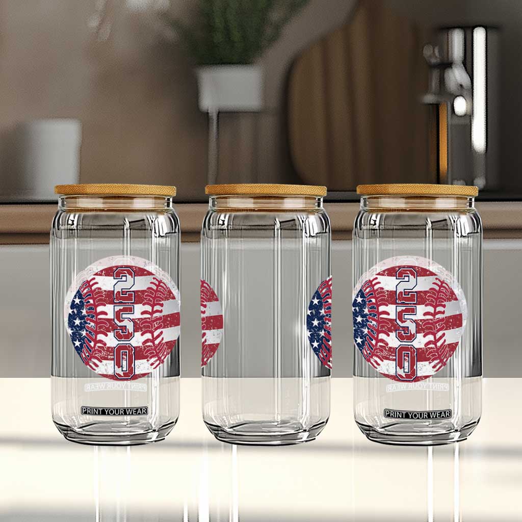 USA 250th Anniversary Baseball Glass Can Patriotic Athlete Gift TS12 Print Your Wear