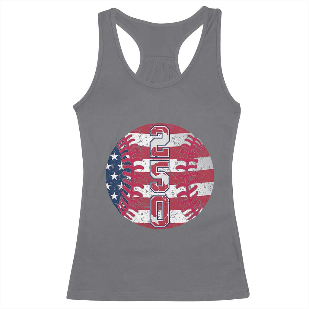 USA 250th Anniversary Baseball Racerback Tank Top Patriotic Athlete Gift TS12 Charcoal Print Your Wear