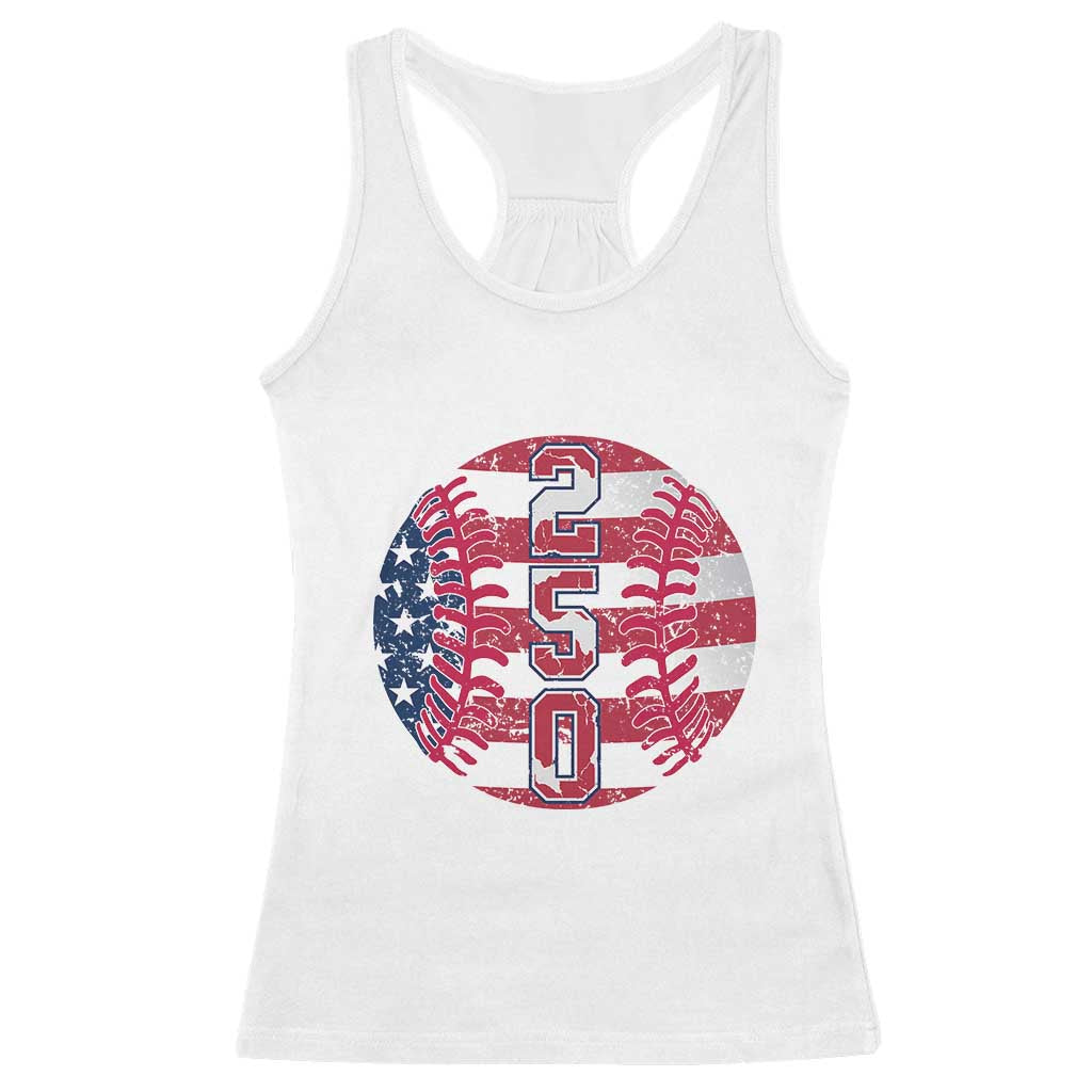USA 250th Anniversary Baseball Racerback Tank Top Patriotic Athlete Gift TS12 White Print Your Wear