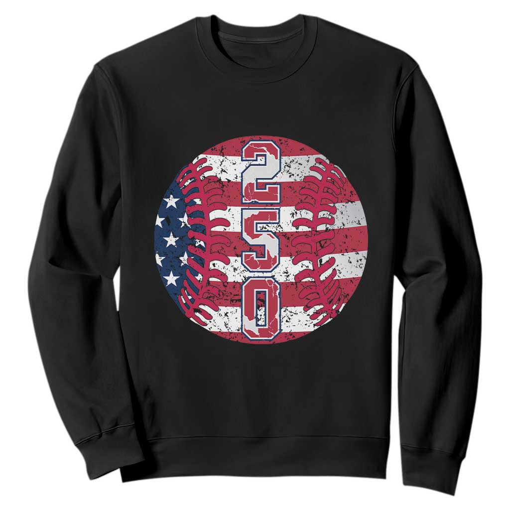 USA 250th Anniversary Baseball Sweatshirt Patriotic Athlete Gift TS12 Black Print Your Wear