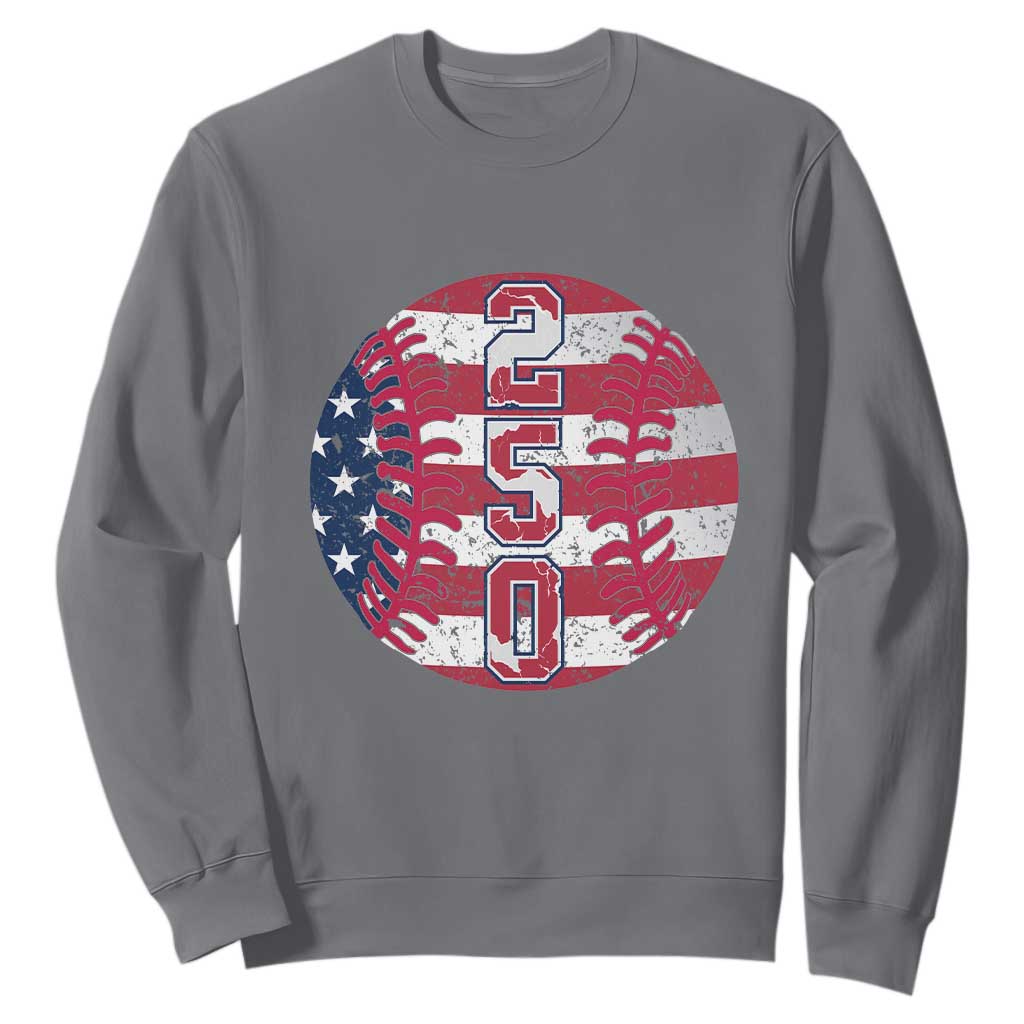 USA 250th Anniversary Baseball Sweatshirt Patriotic Athlete Gift TS12 Charcoal Print Your Wear