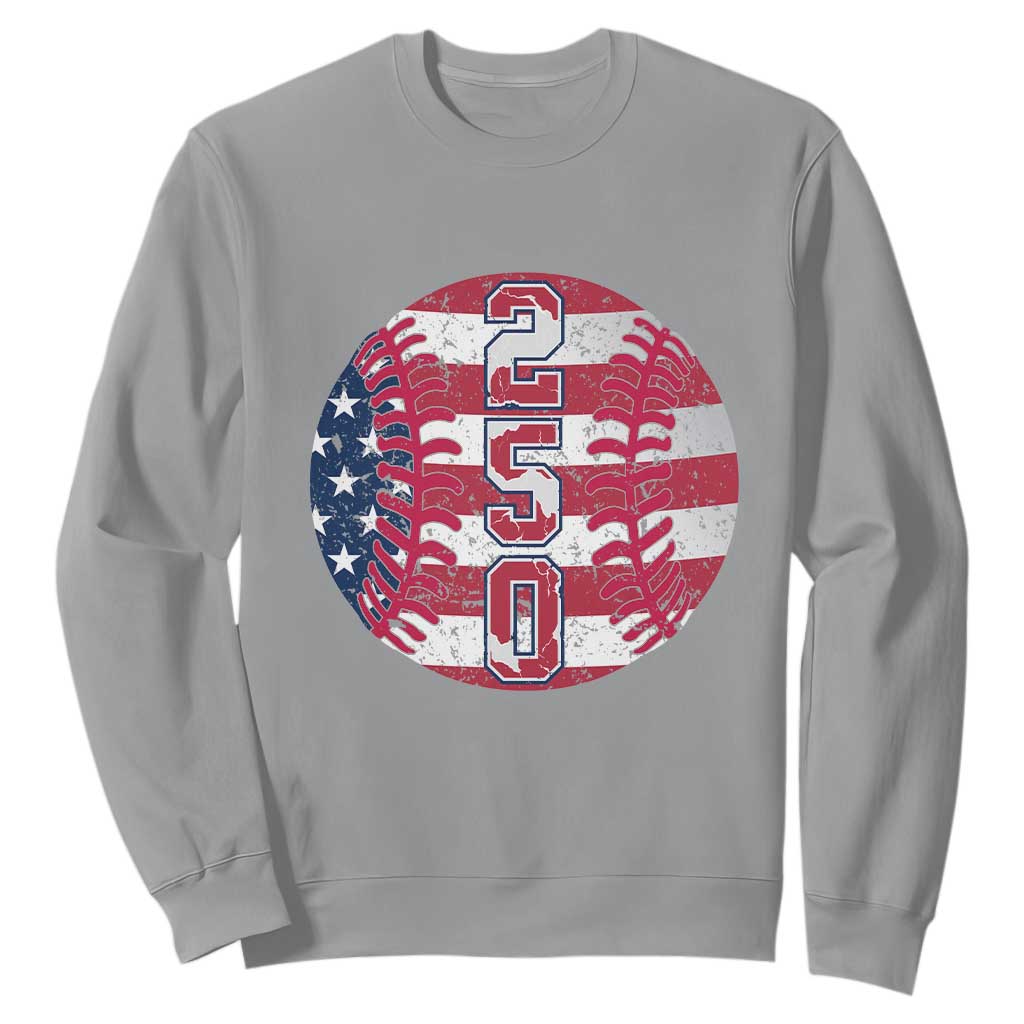 USA 250th Anniversary Baseball Sweatshirt Patriotic Athlete Gift TS12 Sport Gray Print Your Wear