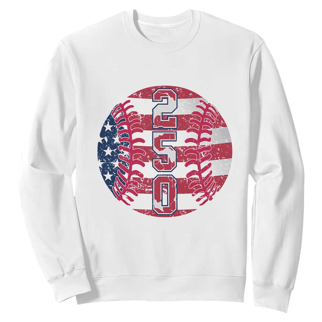 USA 250th Anniversary Baseball Sweatshirt Patriotic Athlete Gift TS12 White Print Your Wear