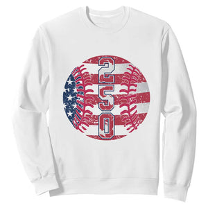 USA 250th Anniversary Baseball Sweatshirt Patriotic Athlete Gift TS12 White Print Your Wear