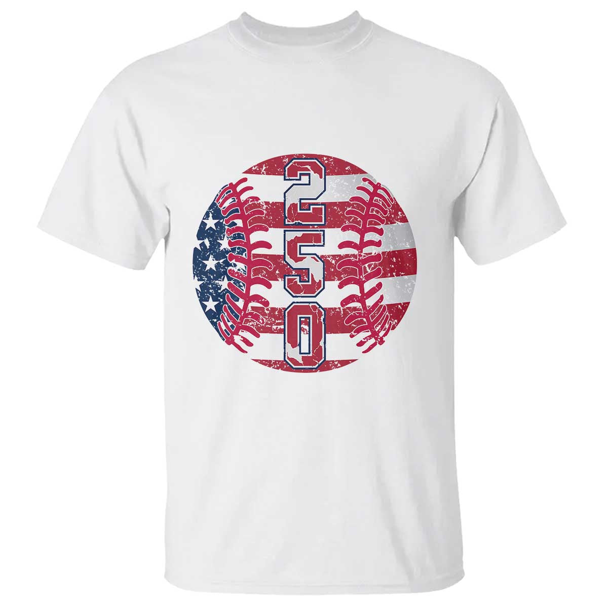 USA 250th Anniversary Baseball T Shirt Patriotic Athlete Gift TS12 White Print Your Wear