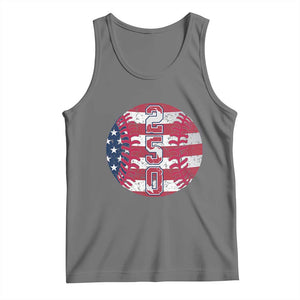 USA 250th Anniversary Baseball Tank Top Patriotic Athlete Gift TS12 Black Heather Print Your Wear