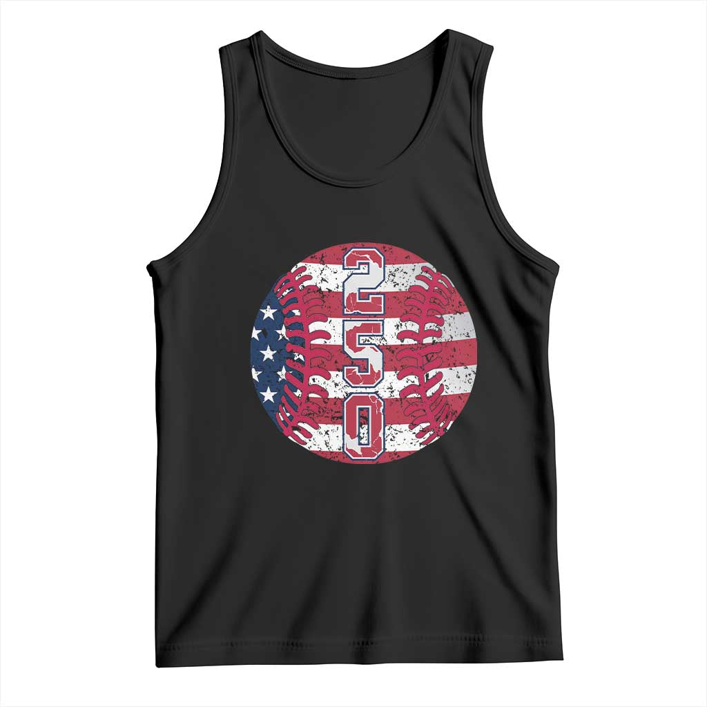 USA 250th Anniversary Baseball Tank Top Patriotic Athlete Gift TS12 Black Print Your Wear