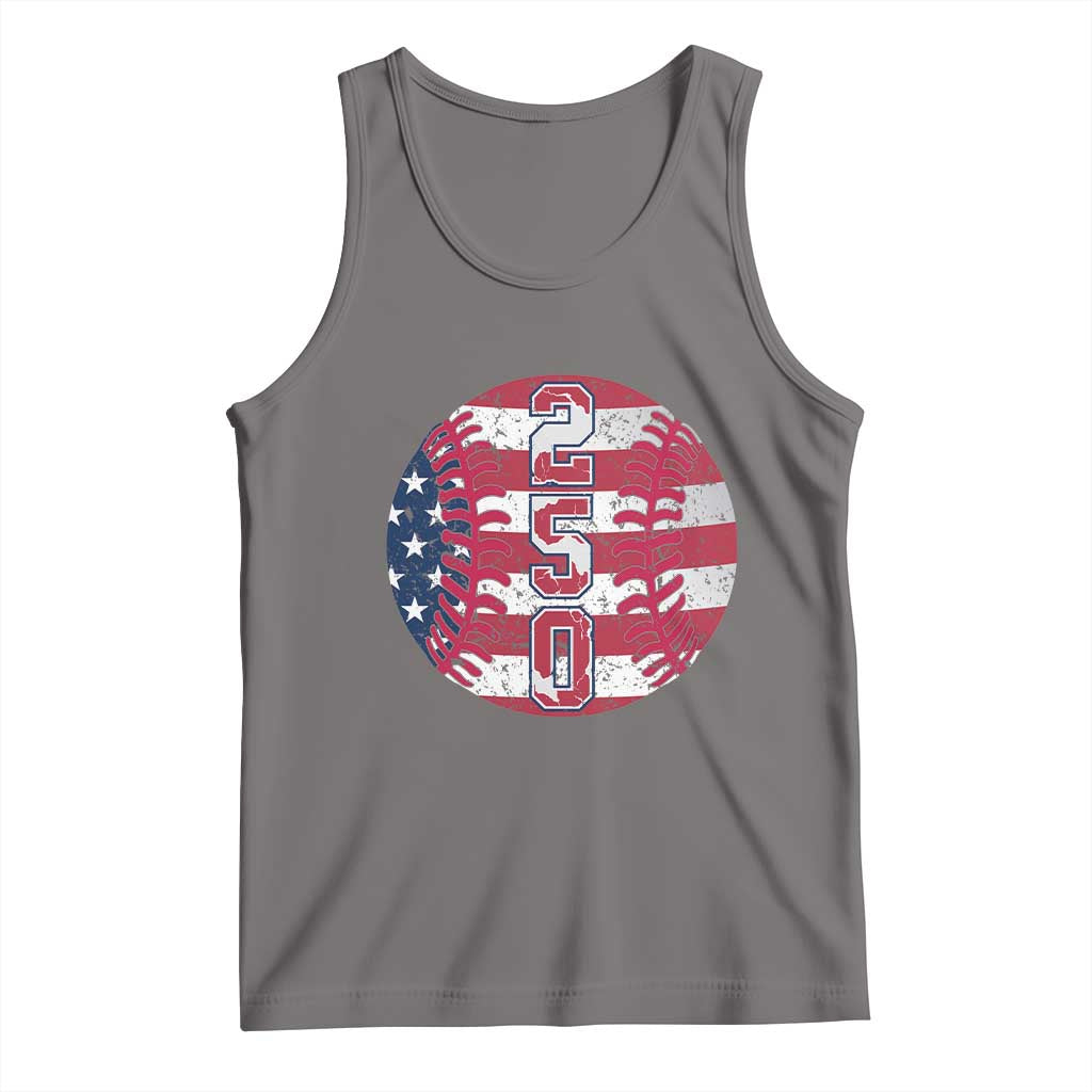 USA 250th Anniversary Baseball Tank Top Patriotic Athlete Gift TS12 Deep Heather Print Your Wear