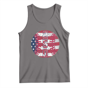 USA 250th Anniversary Baseball Tank Top Patriotic Athlete Gift TS12 Deep Heather Print Your Wear