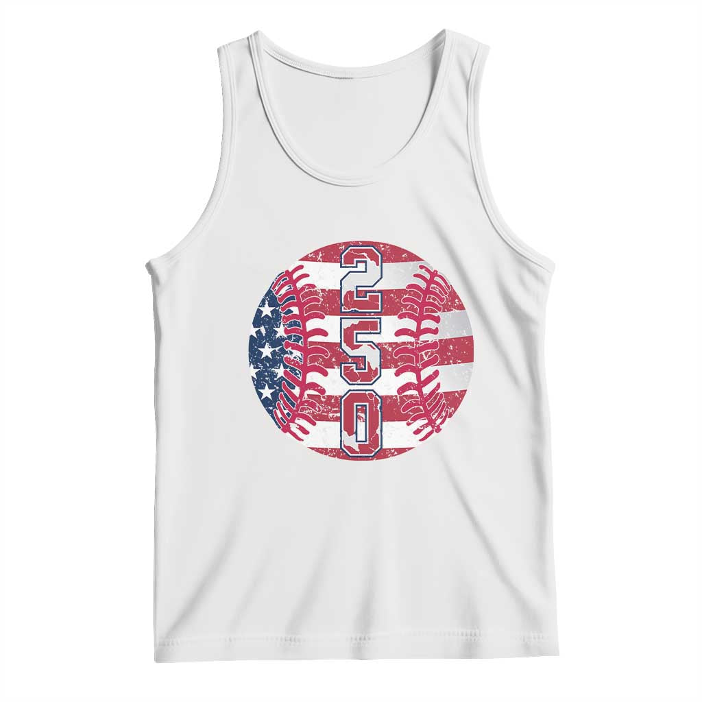 USA 250th Anniversary Baseball Tank Top Patriotic Athlete Gift TS12 White Print Your Wear