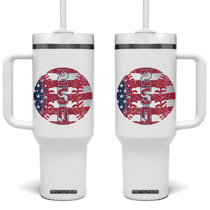 USA 250th Anniversary Baseball Tumbler With Handle Patriotic Athlete Gift TS12 One Size: 40 oz White Print Your Wear