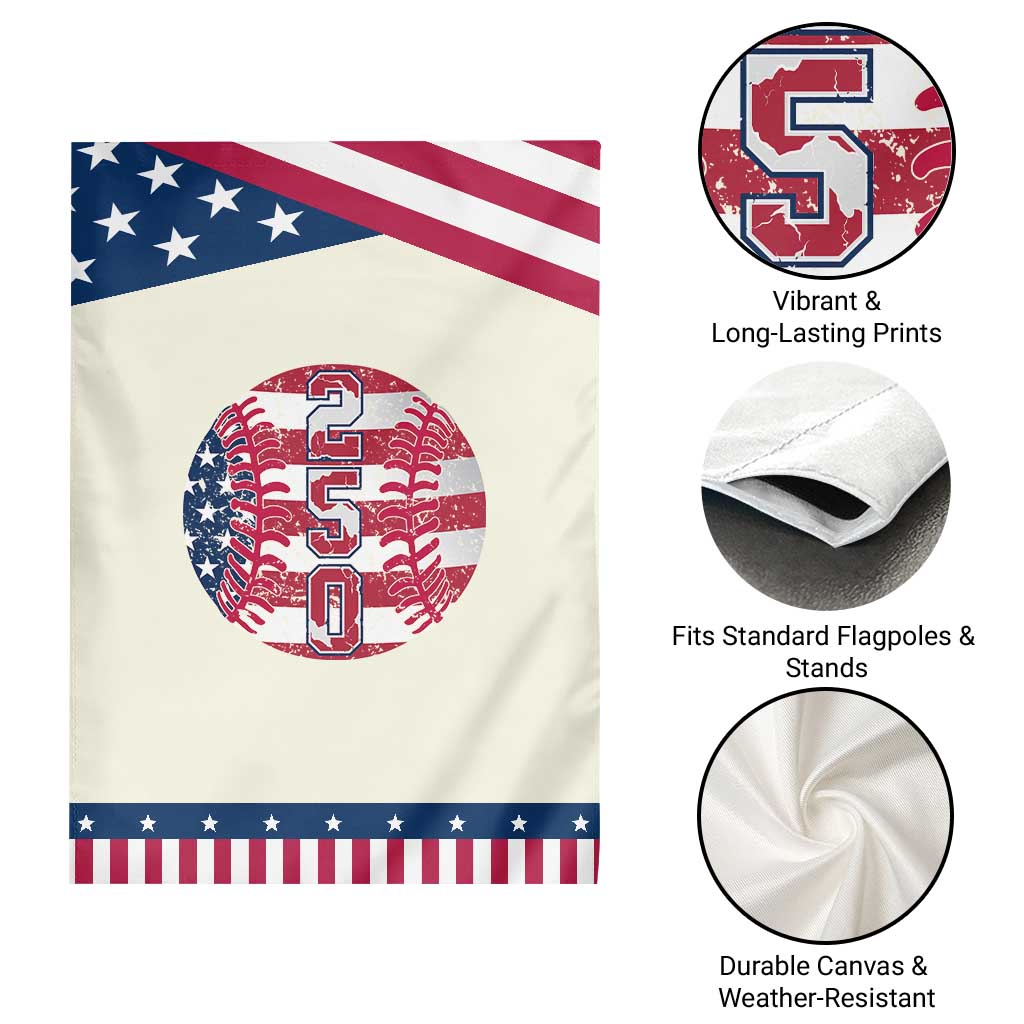 USA 250th Anniversary Baseball Patriotic Garden Flag Athlete Gift TS12 Print Your Wear