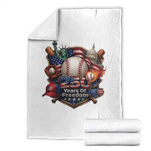 USA 250 Years Of Freedom Baseball Graphic Throw Blanket TS12 White Print Your Wear