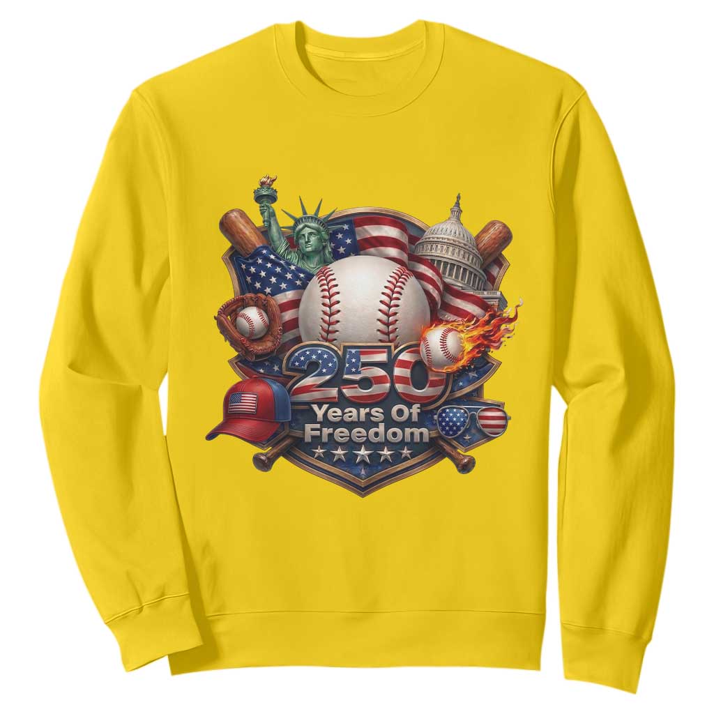 USA 250 Years Of Freedom Baseball Graphic Sweatshirt TS12 Daisy Print Your Wear