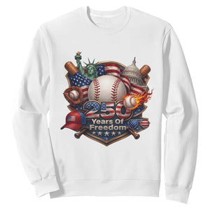 USA 250 Years Of Freedom Baseball Graphic Sweatshirt TS12 White Print Your Wear