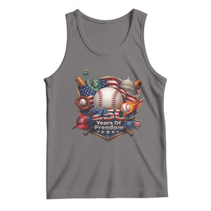 USA 250 Years Of Freedom Baseball Graphic Tank Top TS12 Deep Heather Print Your Wear