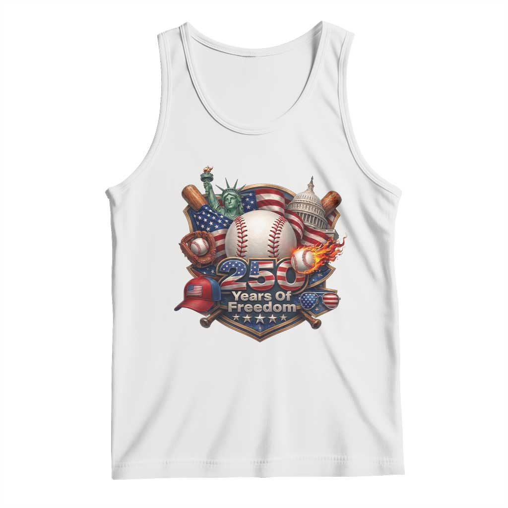 USA 250 Years Of Freedom Baseball Graphic Tank Top TS12 White Print Your Wear