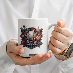 USA 250 Years Of Freedom Baseball Graphic Coffee Mug TS12 Print Your Wear