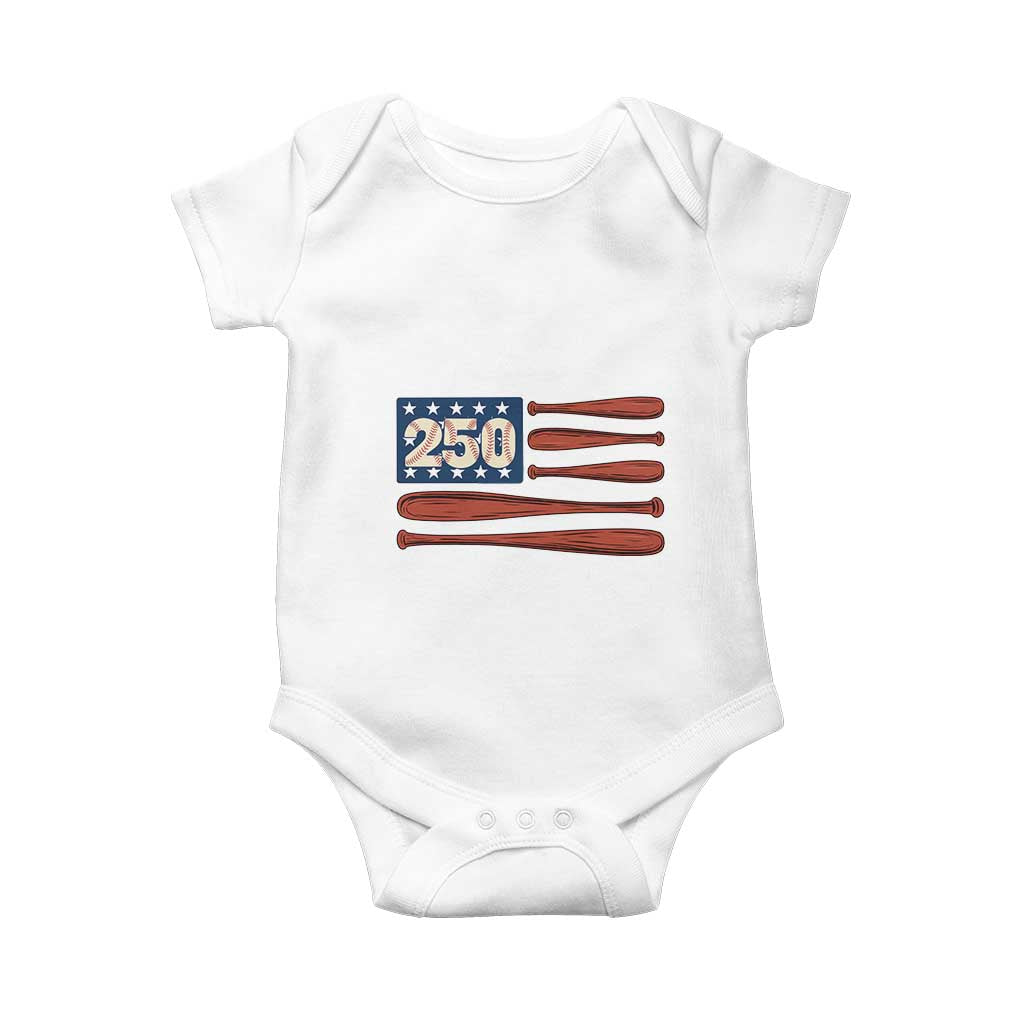 USA Flag Baseball Baby Onesie 250th Anniversary Sports Gift TS12 White Print Your Wear