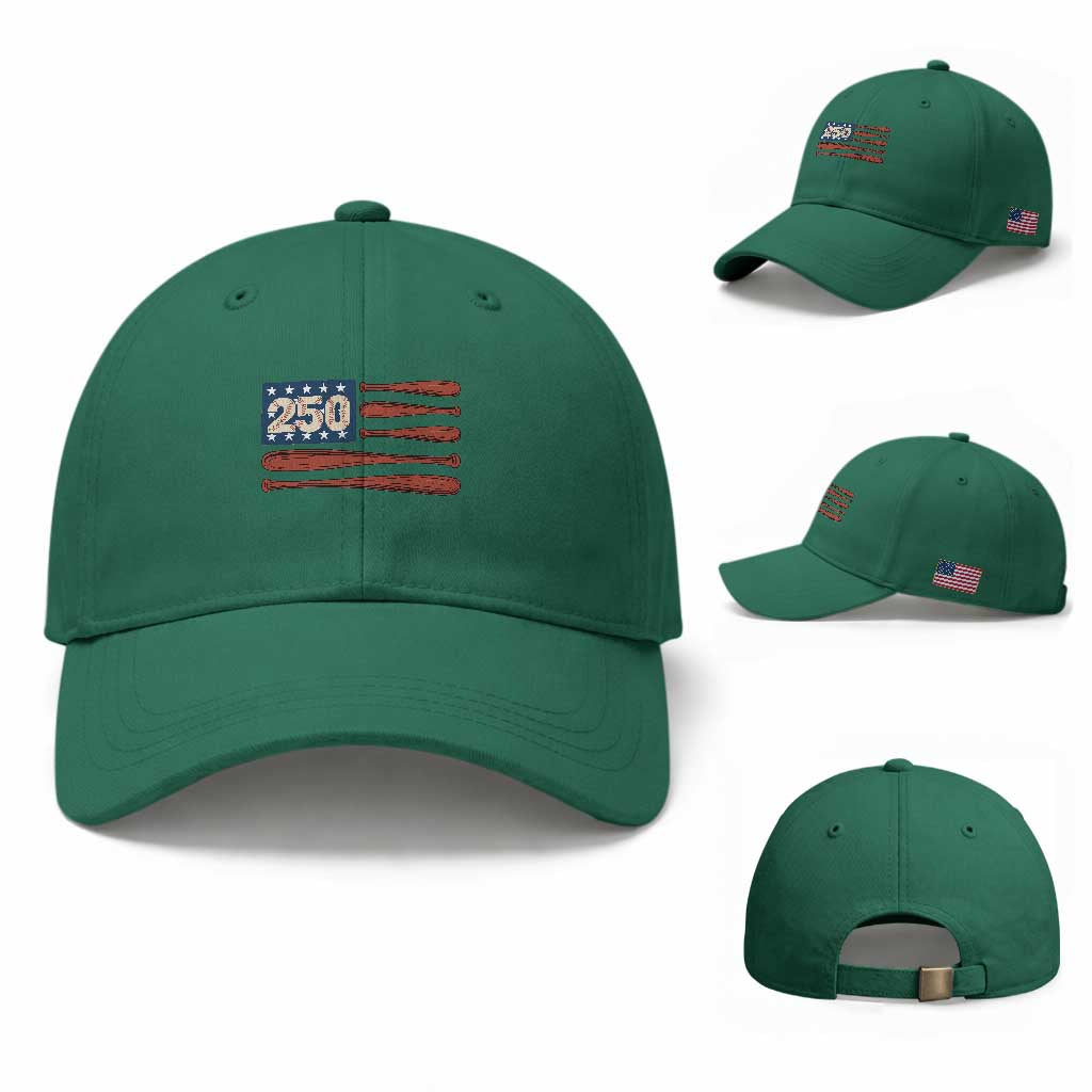 USA Flag Baseball Baseball Cap 250th Anniversary Sports Gift TS12 Baseball Cap Universal Fit Irish Green Print Your Wear